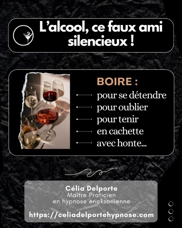 L'alcool, ce faux ami 🤔
#hypnoseericksonienne 
#hypnosevaldemarne 
#hypnose94 
#hypnosethérapeutique 
#hypnosedependance 
#hypnosealcool 
#hypnoseadolescents 
#hypnoseenfant