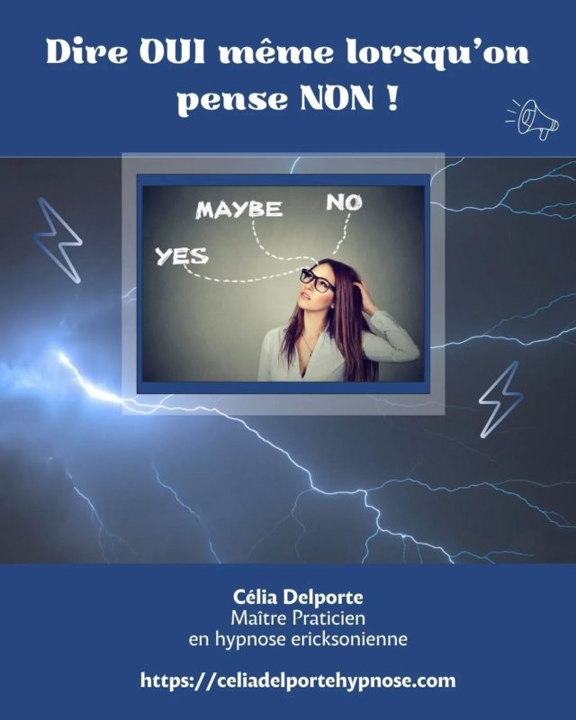 Dire OUI même si l'on pense NON 🫣
#hypnosevaldemarne 
#hypnose94 
#hypnosethérapeutique 
#hypnose 
#hypnoseericksonienne 
#hypnothérapeute 
#hypnoseenfant 
#hypnosetabac 
#hypnosedependance